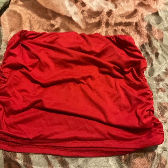 Red Ruched Skirt - Picture 2 of 2